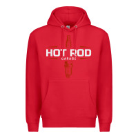 Red hot rod garage custom retro classic car spark plug t shirt Premium Hoodie - linhVisuals