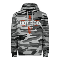 Slate Camo hot rod garage custom retro classic car spark plug t shirt Premium Hoodie - linhVisuals