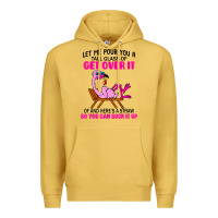 Antique Gold let me pour you a tall glass of get over it flamingo t shirt Premium Hoodie - linhVisuals