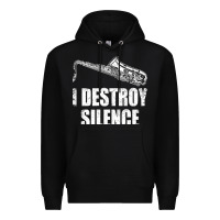 Black Saxophone I Destroy Silence Saxophonist | For Musicians Premium Hoodie - linhVisuals