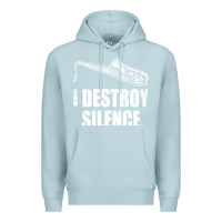 Blue Mist Saxophone I Destroy Silence Saxophonist | For Musicians Premium Hoodie - linhVisuals