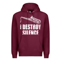 Burgundy Saxophone I Destroy Silence Saxophonist | For Musicians Premium Hoodie - linhVisuals