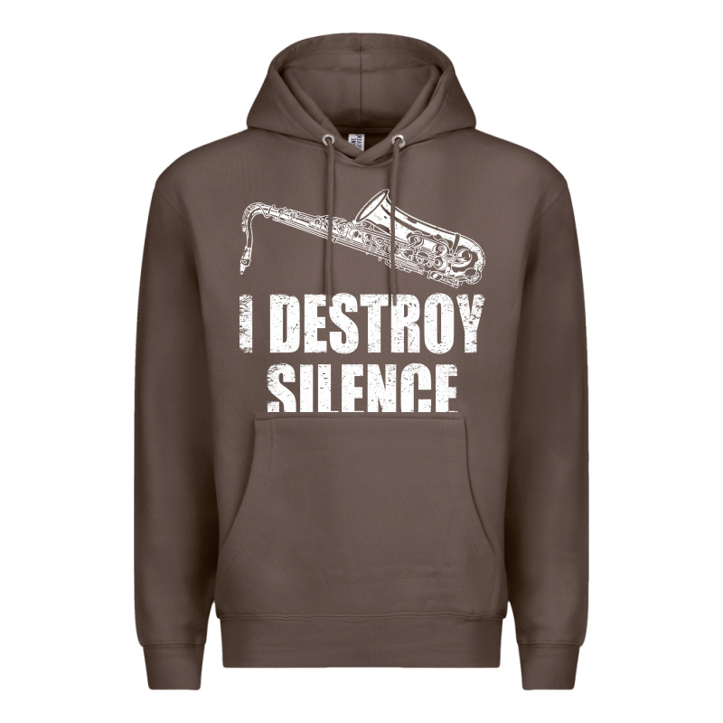 Saxophone I Destroy Silence Saxophonist | For Musicians Premium Hoodie by linhVisuals | Teevron