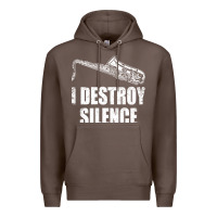 Coffee Saxophone I Destroy Silence Saxophonist | For Musicians Premium Hoodie - linhVisuals