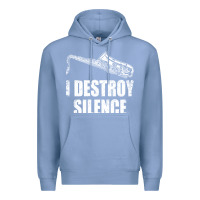 Colony Blue Saxophone I Destroy Silence Saxophonist | For Musicians Premium Hoodie - linhVisuals
