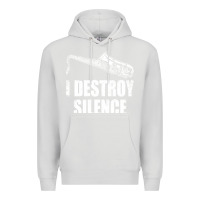 Dove Grey Saxophone I Destroy Silence Saxophonist | For Musicians Premium Hoodie - linhVisuals