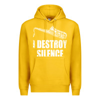 Lemon Saxophone I Destroy Silence Saxophonist | For Musicians Premium Hoodie - linhVisuals