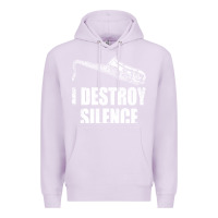 Lilac Saxophone I Destroy Silence Saxophonist | For Musicians Premium Hoodie - linhVisuals