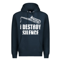Navy Saxophone I Destroy Silence Saxophonist | For Musicians Premium Hoodie - linhVisuals