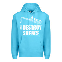 Ocean Blue Saxophone I Destroy Silence Saxophonist | For Musicians Premium Hoodie - linhVisuals