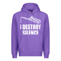 Purple Saxophone I Destroy Silence Saxophonist | For Musicians Premium Hoodie - linhVisuals