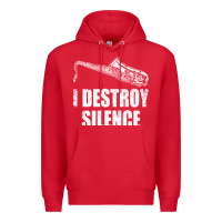 Red Saxophone I Destroy Silence Saxophonist | For Musicians Premium Hoodie - linhVisuals