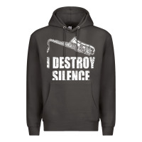 Smoke Saxophone I Destroy Silence Saxophonist | For Musicians Premium Hoodie - linhVisuals