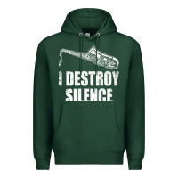 Sports Green Saxophone I Destroy Silence Saxophonist | For Musicians Premium Hoodie - linhVisuals