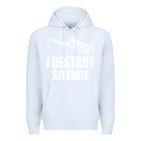 White Saxophone I Destroy Silence Saxophonist | For Musicians Premium Hoodie - linhVisuals