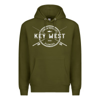 Army Green key west fl vintage crossed fishing rods t shirt Premium Hoodie - linhVisuals
