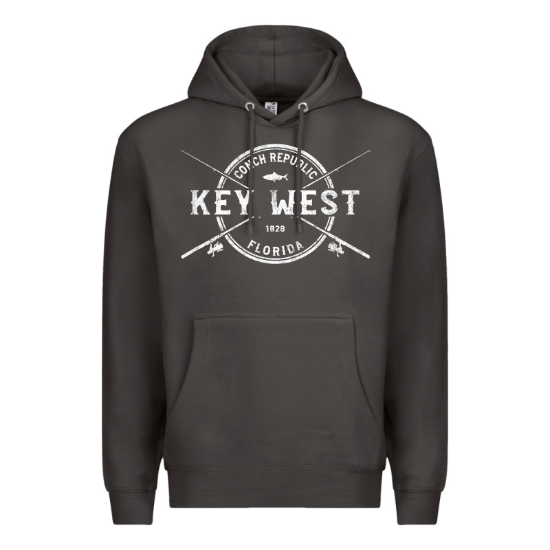 Key West Fl Vintage Crossed Fishing Rods T Shirt Premium Hoodie by linhVisuals | Teevron