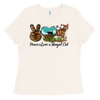 Bone Peace Love Bengal Cat Ladies Tee - LillyAllenDesigns