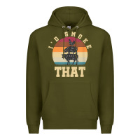 Army Green id smoke that funny smoked pork meat lover bbq gift barbecue t shirt Premium Hoodie - linhVisuals