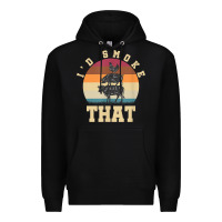 Black id smoke that funny smoked pork meat lover bbq gift barbecue t shirt Premium Hoodie - linhVisuals