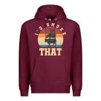 Burgundy id smoke that funny smoked pork meat lover bbq gift barbecue t shirt Premium Hoodie - linhVisuals