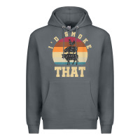 Rock id smoke that funny smoked pork meat lover bbq gift barbecue t shirt Premium Hoodie - linhVisuals