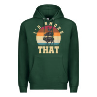 Sports Green id smoke that funny smoked pork meat lover bbq gift barbecue t shirt Premium Hoodie - linhVisuals