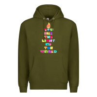 Army Green light of the world godspell inspired musical theater t shirt Premium Hoodie - linhVisuals