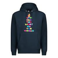 Navy light of the world godspell inspired musical theater t shirt Premium Hoodie - linhVisuals