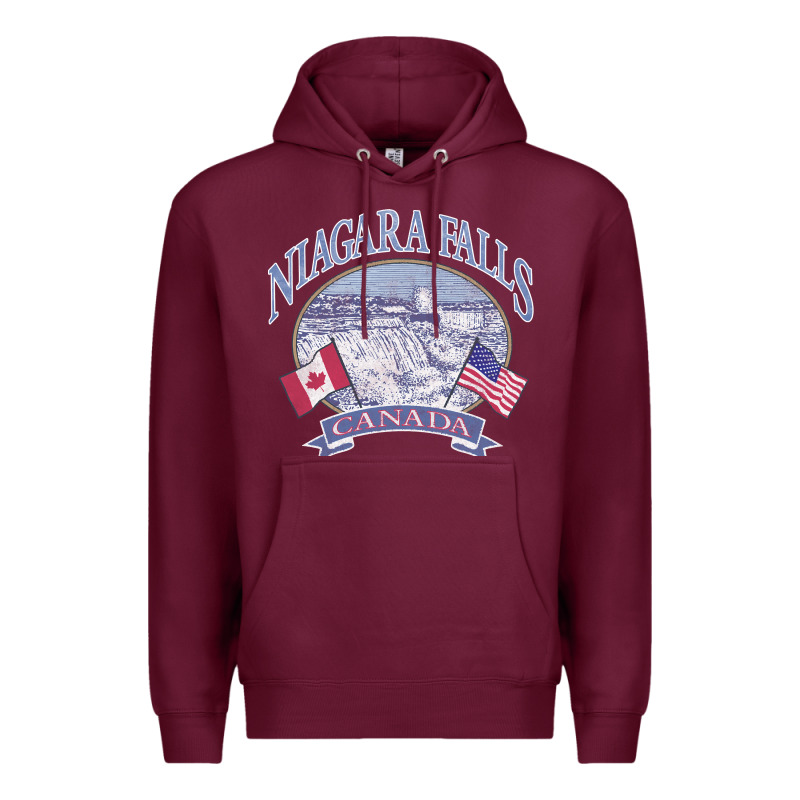 Americana Niagara Falls Scene Canada America Flags Sweatshirt Premium Hoodie by linhVisuals | Teevron