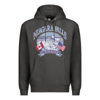 Charcoal Heather americana niagara falls scene canada america flags sweatshirt Premium Hoodie - linhVisuals