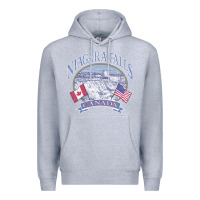 Heather Grey americana niagara falls scene canada america flags sweatshirt Premium Hoodie - linhVisuals