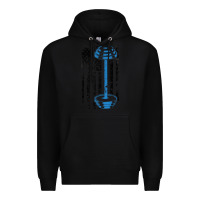 Black american flag gym and fitness  weight lifting gift t shirt Premium Hoodie - linhVisuals