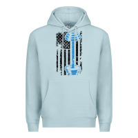 Blue Mist american flag gym and fitness  weight lifting gift t shirt Premium Hoodie - linhVisuals