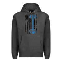 Charcoal Heather american flag gym and fitness  weight lifting gift t shirt Premium Hoodie - linhVisuals