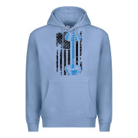 Colony Blue american flag gym and fitness  weight lifting gift t shirt Premium Hoodie - linhVisuals