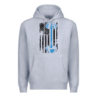 Heather Grey american flag gym and fitness  weight lifting gift t shirt Premium Hoodie - linhVisuals