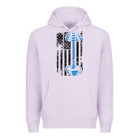 Lilac american flag gym and fitness  weight lifting gift t shirt Premium Hoodie - linhVisuals