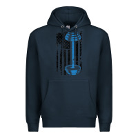 Navy american flag gym and fitness  weight lifting gift t shirt Premium Hoodie - linhVisuals