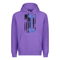 Purple american flag gym and fitness  weight lifting gift t shirt Premium Hoodie - linhVisuals