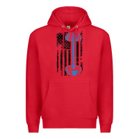 Red american flag gym and fitness  weight lifting gift t shirt Premium Hoodie - linhVisuals