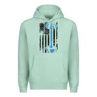 Seafoam american flag gym and fitness  weight lifting gift t shirt Premium Hoodie - linhVisuals