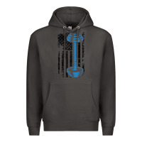 Smoke american flag gym and fitness  weight lifting gift t shirt Premium Hoodie - linhVisuals