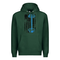 Sports Green american flag gym and fitness  weight lifting gift t shirt Premium Hoodie - linhVisuals