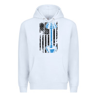 White american flag gym and fitness  weight lifting gift t shirt Premium Hoodie - linhVisuals