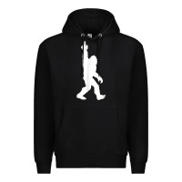 Black funny bigfoot middle finger for squatch believers t shirt Premium Hoodie - linhVisuals