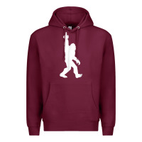 Burgundy funny bigfoot middle finger for squatch believers t shirt Premium Hoodie - linhVisuals