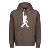 Coffee funny bigfoot middle finger for squatch believers t shirt Premium Hoodie - linhVisuals
