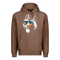 Chestnut american akita shirts with glasses sunglasses retro style t shirt Premium Hoodie - linhVisuals