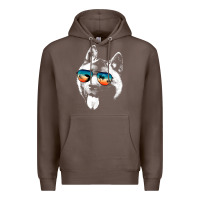 Coffee american akita shirts with glasses sunglasses retro style t shirt Premium Hoodie - linhVisuals